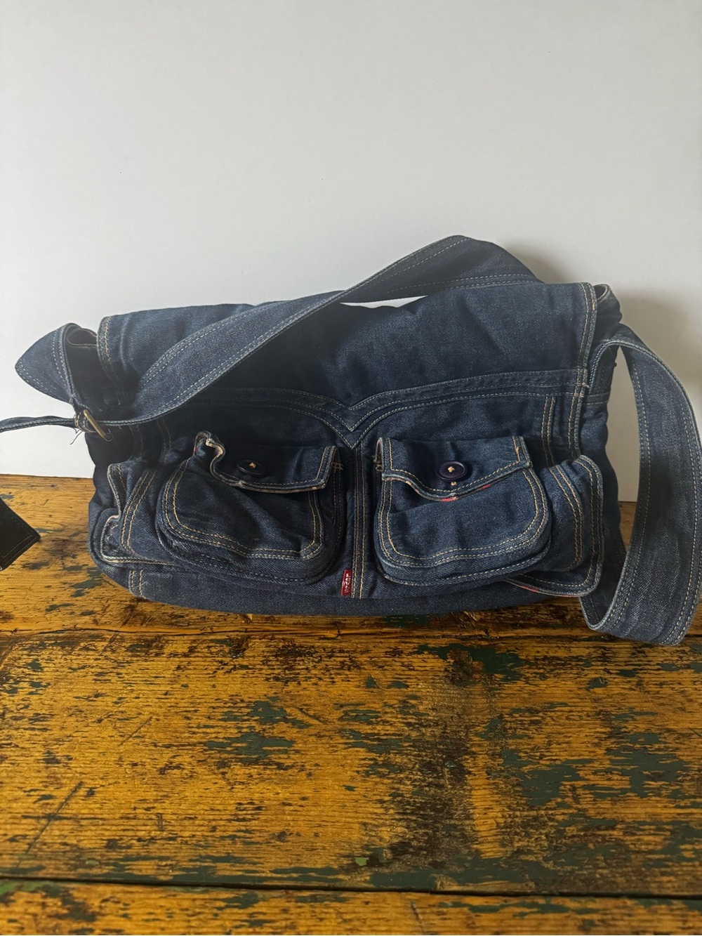 90’s Y2K, Levi's Dark Blue Denim Messenger Bag